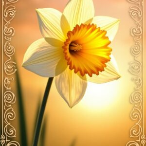 Golden Sunset Daffodil Keepsake Card