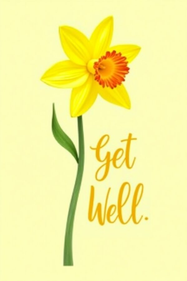 Get Well Daffodil Brightness Card
