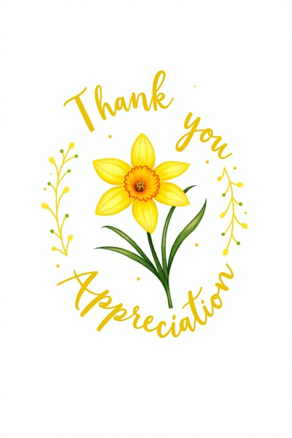 Thank You Daffodil Appreciation Card
