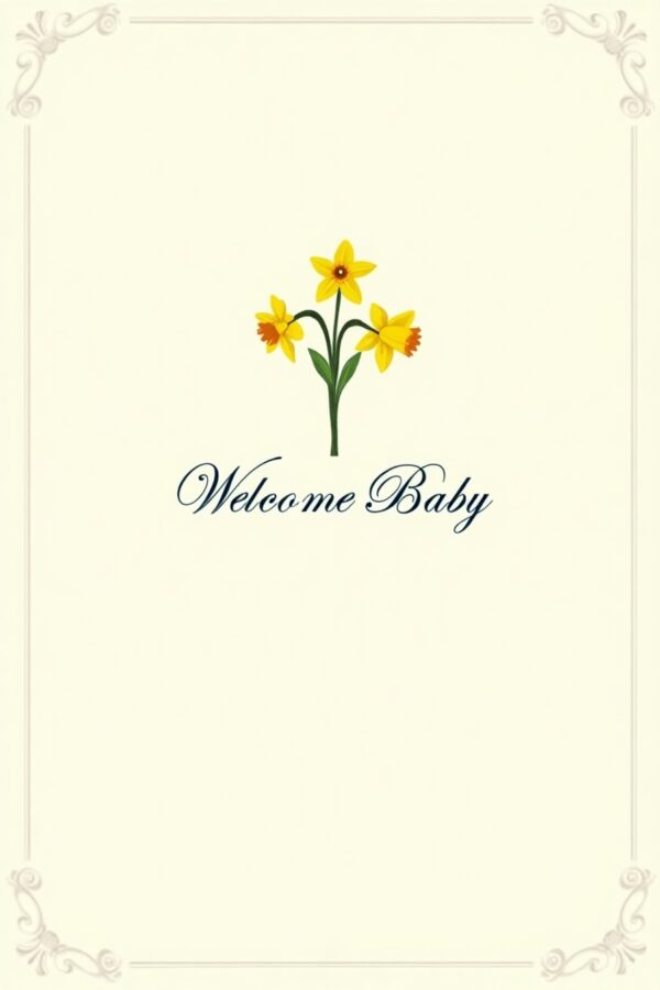 New Baby Daffodil Welcome Card