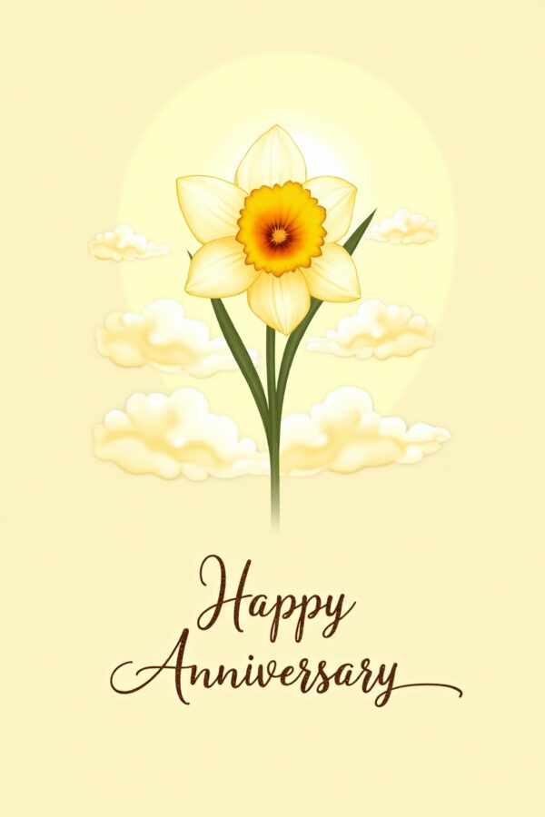 Sunrise Anniversary Daffodil Card