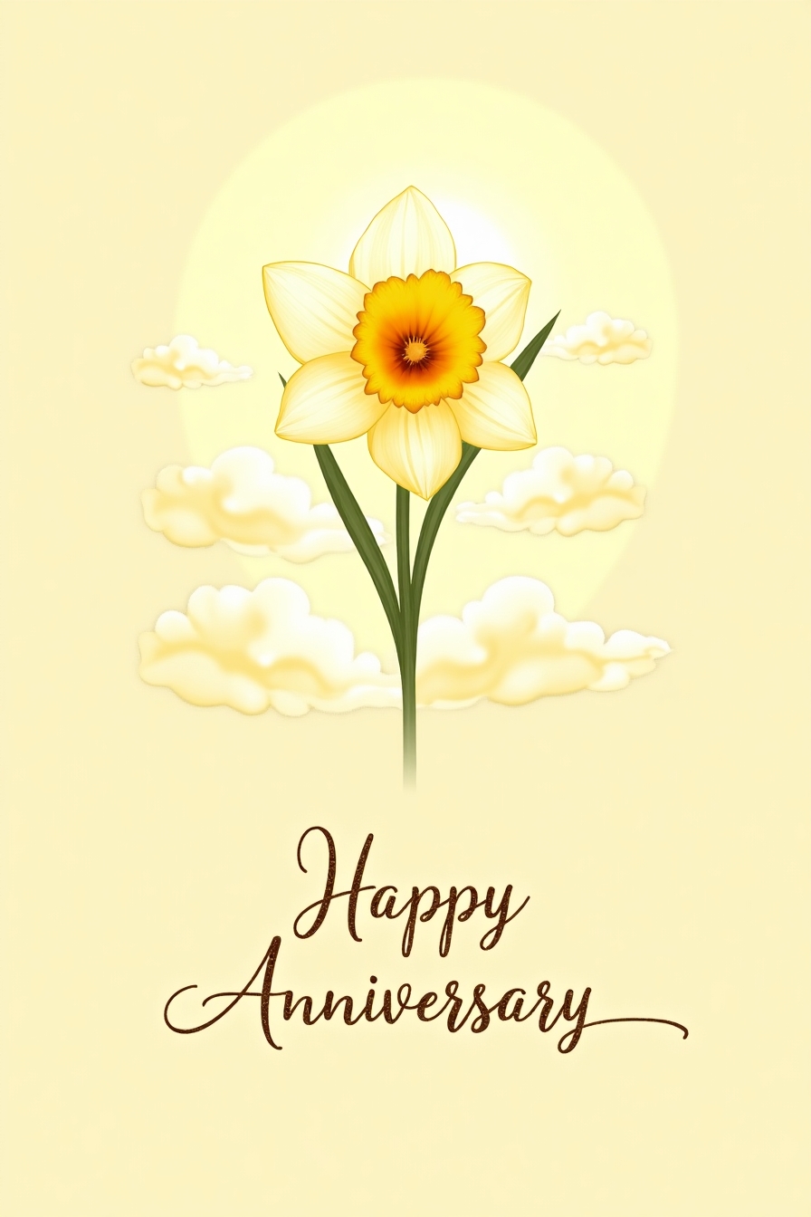Sunrise Anniversary Daffodil Card