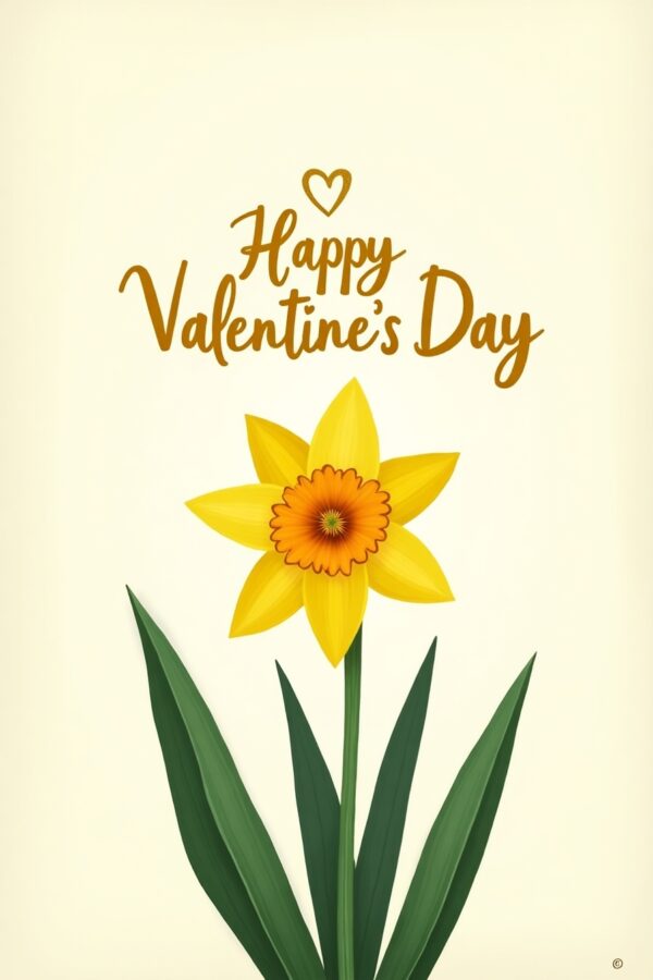 Valentine’s Daffodil Affection Card